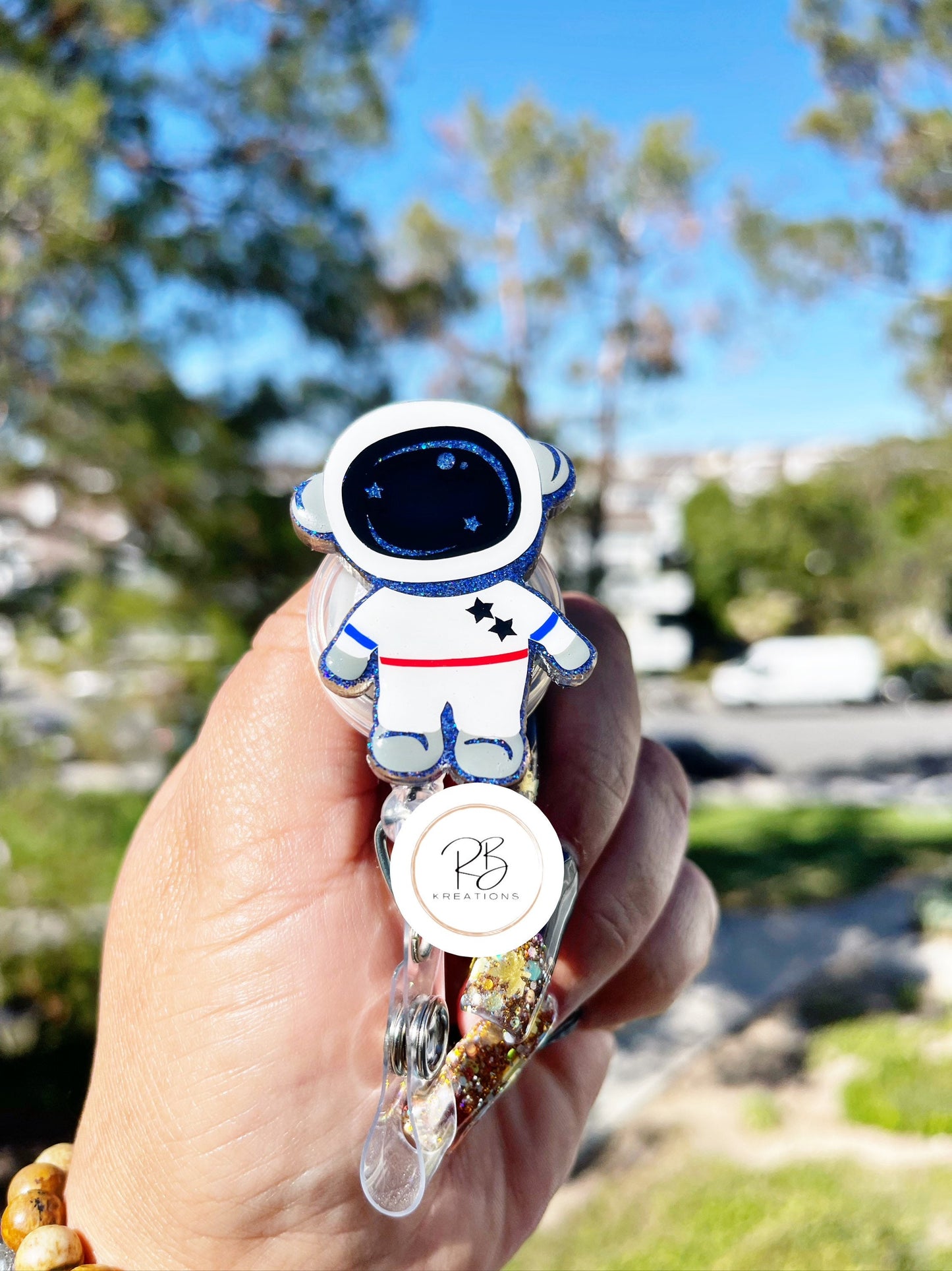 Astronaut Badge Reel | Glow in the Dark |  Astronaut Badge Holder | Nurse | Glitter | Interchangeable