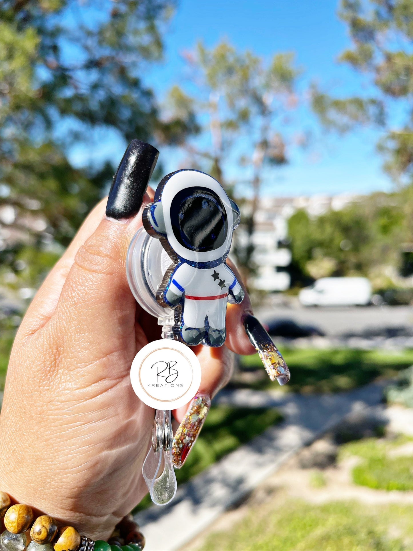 Astronaut Badge Reel | Glow in the Dark |  Astronaut Badge Holder | Nurse | Glitter | Interchangeable