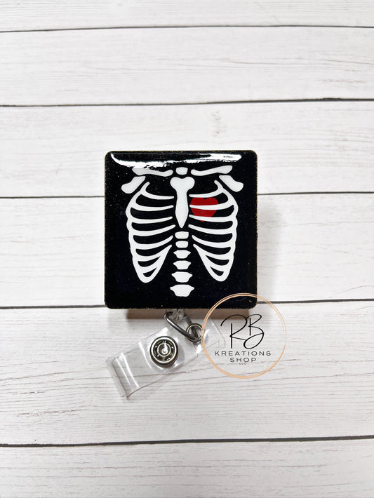 X-ray tech Badge holder | Radiologist badge reel | Radiologist | Skeleton | Interchangeable