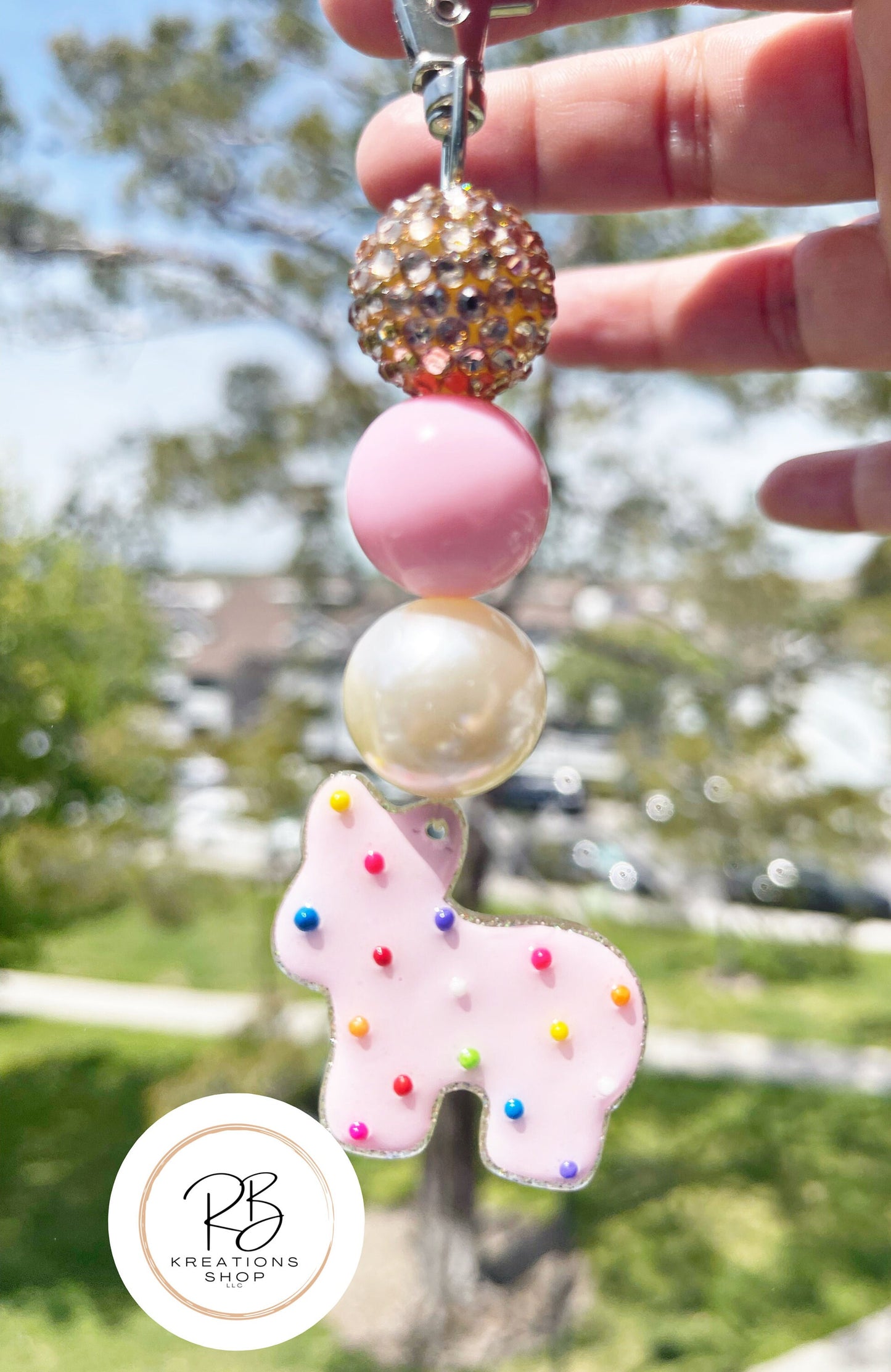 Animal Cookie Keychain | Galleta de animalito llavero | Acrylic Keychain | Animal Cracker Keychain | Cute bead keychain