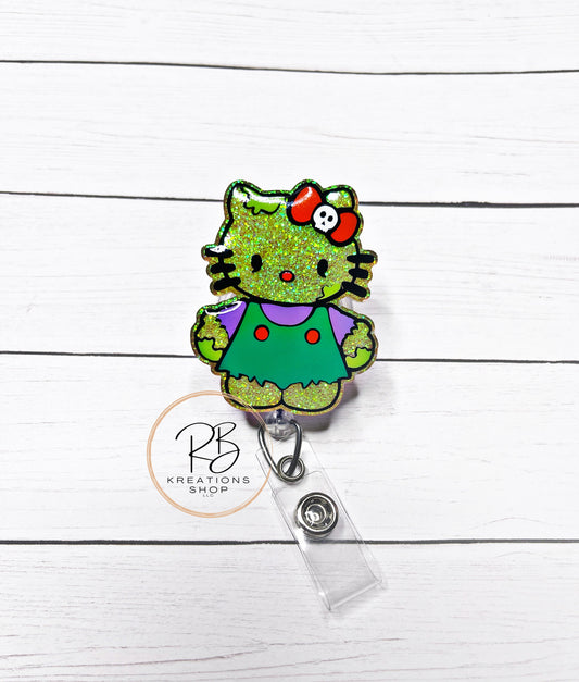 Zombie girl Badge Reel | zombie Badge Reel | Cute Badge Holder | Retractable | Name tag | Interchangeable